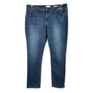 Black Daisy Jeans Womens Plus Size 18 Blue Mid Rise Straight Leg Denim Curvy Fit